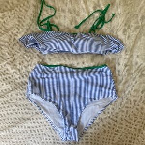 J. Crew 2 piece seersucker bikini